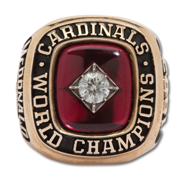 1982 ST. LOUIS CARDINALS WORLD SERIES CHAMPIONSHIP RING PRESENTED TO FRONT OFFICE EXECUTIVE (MCDONALD) 