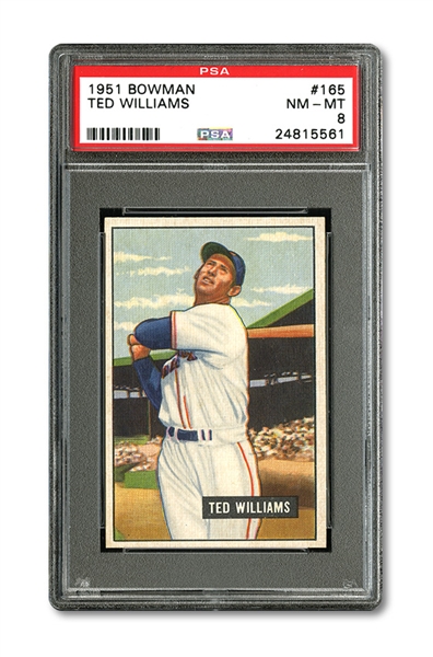 1951 BOWMAN # 165 TED WILLIAMS NM-MT PSA 8