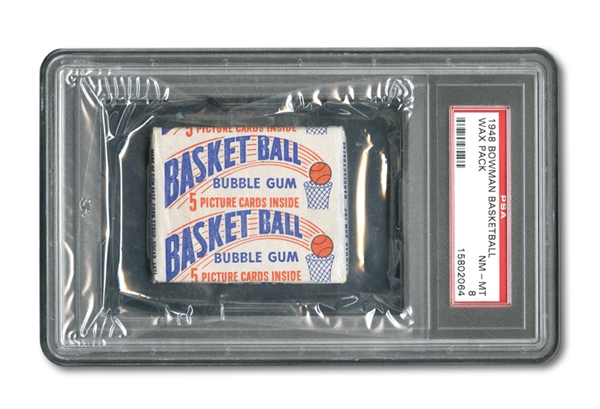 RARE 1948 BOWMAN BASKETBALL UNOPENED WAX PACK NM-MT PSA 8 (1/1)