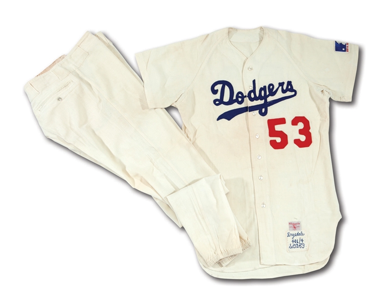 DON DRYSDALES 1969 LOS ANGELES DODGERS GAME WORN HOME UNIFORM FROM HIS FINAL SEASON (DRYSDALE COLLECTION)