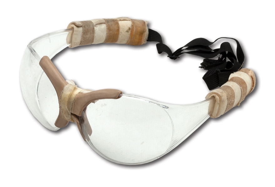 MOSES MALONE 1988 NBA ALL-STAR GAME WORN GOGGLES WITH PROVENANCE FROM CHICAGO BULLS BALL BOY AND PHOTO-MATCHED