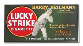 1928 HARRY HEILMANN LUCKY STRIKE TROLLEY CAR ADVERTISING SIGN