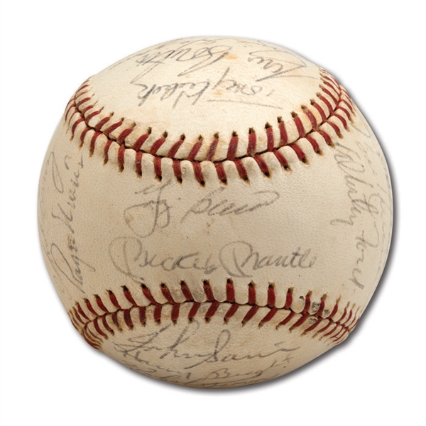 DON DRYSDALES 1963 NEW YORK YANKEES AMERICAN LEAGUE CHAMPION TEAM SIGNED BASEBALL (DRYSDALE COLLECTION)