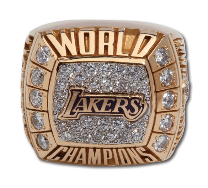 2000 LOS ANGELES LAKERS WORLD CHAMPIONS 14K GOLD RING WITH PRESENTATION BOX (MICHAEL HARRIS)