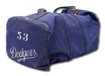 DON DRYSDALES LATE 1950S - EARLY 1960S LOS ANGELES DODGERS GAME USED EQUIPMENT BAG (DRYSDALE COLLECTION)