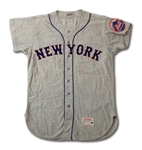 1962 CHARLIE NEAL NEW YORK METS INAUGURAL SEASON GAME WORN ROAD JERSEY WITH EXCELLENT PROVENANCE