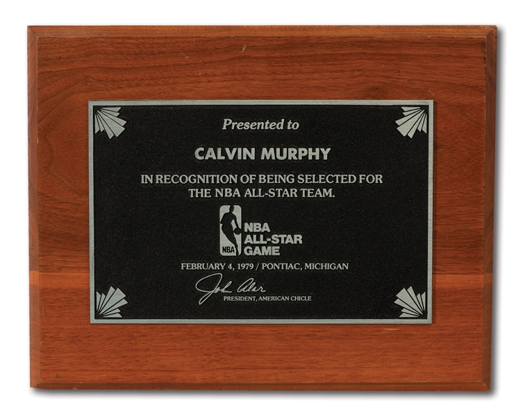 CALVIN MURPHYS 1979 NBA ALL-STAR AWARD PLAQUE (MURPHY LOA)