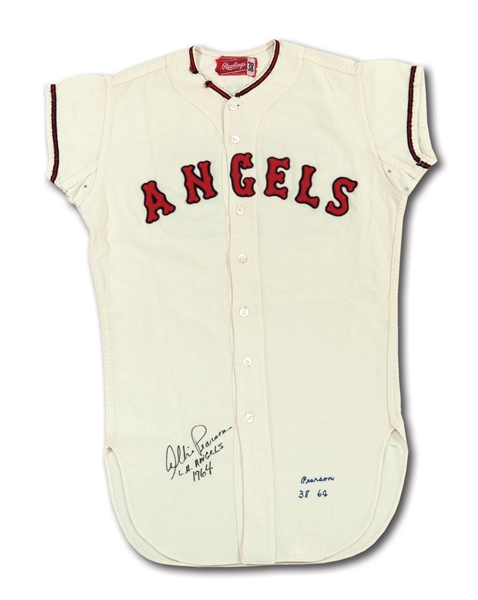1964 ALBIE PEARSON LOS ANGELES ANGELS GAME WORN HOME JERSEY (DELBERT MICKEL COLLECTION)