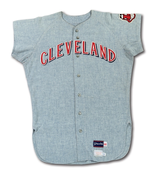1970 RUSTY NAGELSON CLEVELAND INDIANS GAME WORN ROAD JERSEY (DELBERT MICKEL COLLECTION)