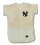 1970 MIKE KEKICH NEW YORK YANKEES GAME WORN HOME JERSEY (DELBERT MICKEL COLLECTION)