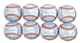 WALTER ALSTONS LOT OF (8) 1983 LOS ANGELES DODGERS TEAM SIGNED BASEBALLS (ALSTON COLLECTION)