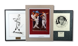TED WILLIAMS LOT OF (3) AUTOGRAPHED ARTIST PROOF DISPLAY PIECES (SDHOC COLLECTION)