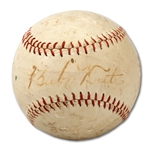 1927 BABE RUTH SIGNED BASEBALL (SDHOC COLLECTION)