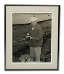 4/12/1947 BABE RUTH ORIGINAL 11" X 14" PHOTOGRAPH FISHING IN FLORIDA WITH CIGAR IN HAND (SDHOC COLLECTION)