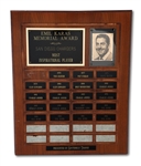 SAN DIEGO CHARGERS EMIL KARAS AWARD FOR MOST INSPIRATIONAL PLAYER SPANNING 1976 TO 1992 (SDHOC COLLECTION)