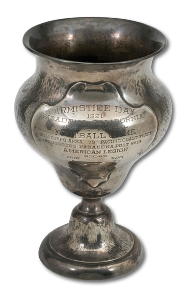 1921 SECOND ANNUAL ARMISTICE DAY FOOTBALL GAME (NAVY 24 - ARMY 0) STERLING SILVER TROPHY (SDHOC COLLECTION)