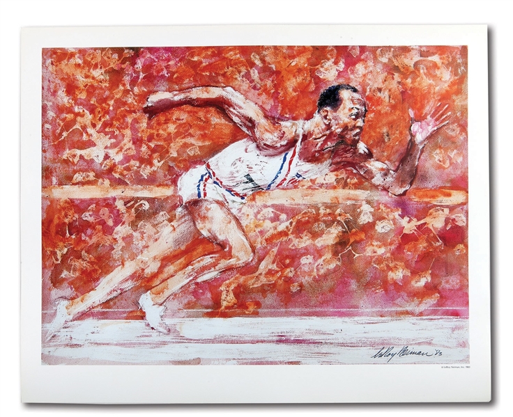 LOT OF (75) JESSE OWENS 1983 LEROY NEIMAN UNSIGNED PRINTS FROM THE JESSE OWENS ESTATE COLLECTION