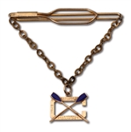 1948 UNIVERSITY OF CALIFORNIA-BERKELEY PACIFIC COAST CHAMPIONS 14K GOLD ROWING CHARM WITH TIE BAR ISSUED TO GOLD MEDALIST LLOYD BUTLER (BUTLER COLLECTION)