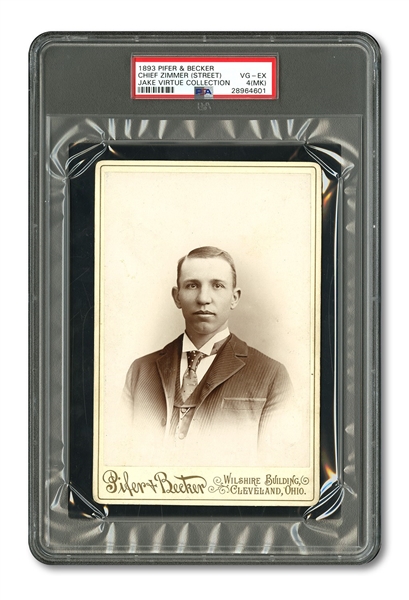 CIRCA 1893 CHIEF ZIMMER (CLEVELAND SPIDERS) PIFER & BECKER CABINET PHOTO (JAKE VIRTUE COLLECTION)