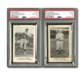 1922 W501 #17 WALTER JOHNSON PSA VG-EX 4 AND #114 ROGERS HORNSBY PSA VG 3