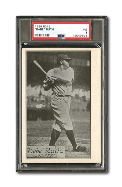 1929-30 R315 "PORTRAITS AND ACTION" BABE RUTH PSA VG 3