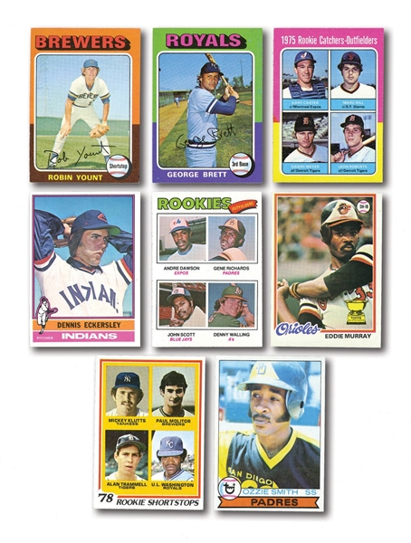 1977 AND 1978 TOPPS BASEBALL COMPLETE SETS (2) PLUS 1975, 1976, AND 1979 TOPPS BASEBALL NEAR COMPLETE SETS