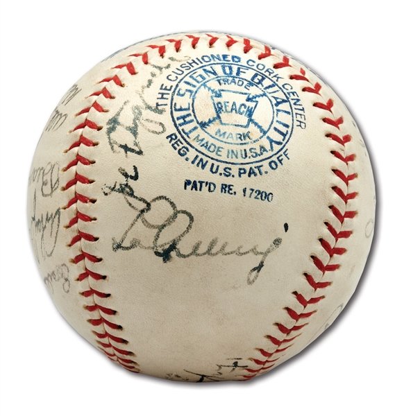 1937 ALL-STAR GAME MULTI-SIGNED BASEBALL FEATURING LOU GEHRIG