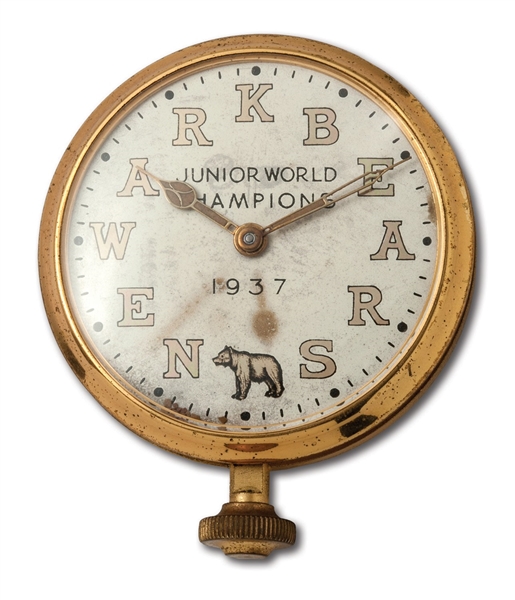 JACOB RUPPERTS 1937 NEWARK BEARS JUNIOR WORLD CHAMPIONS POCKET WATCH (EX-HALPER)