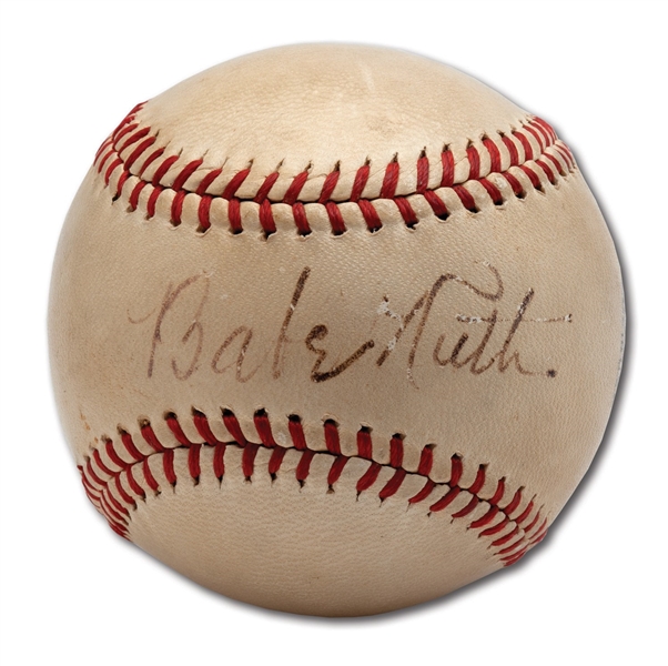 8/5/1947 BABE RUTH SINGLE SIGNED ONL (FRICK) BASEBALL