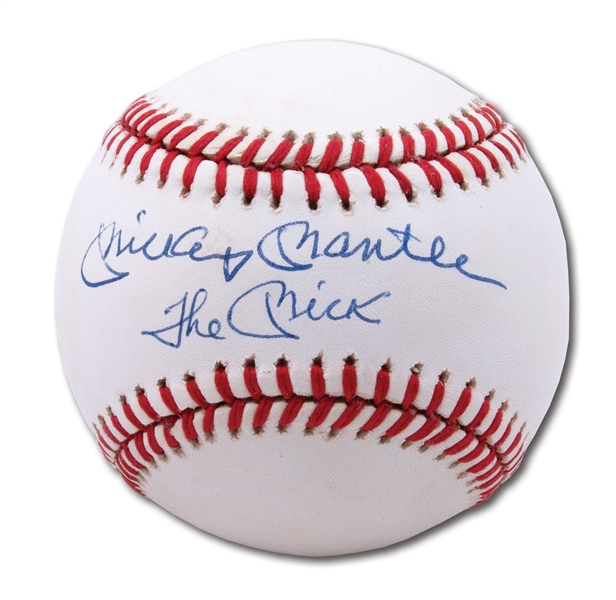 HIGH-GRADE MICKEY MANTLE SINGLE SIGNED BASEBALL INSCRIBED "THE MICK"