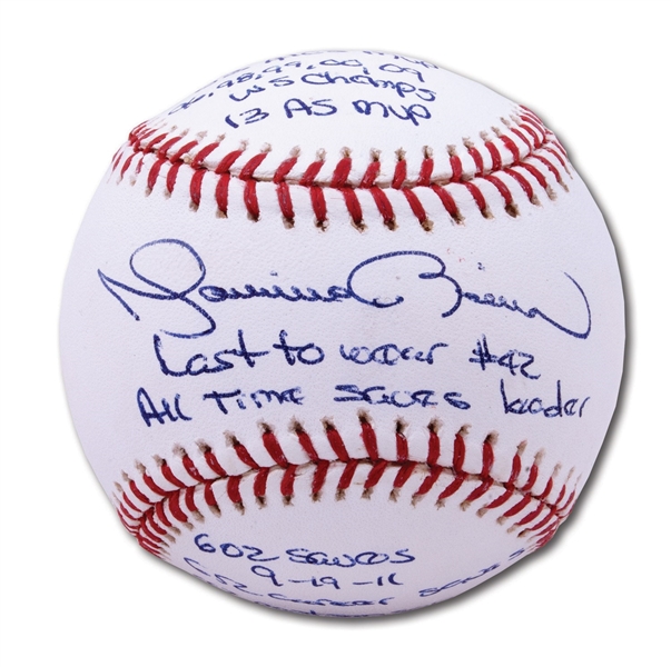 MARIANO RIVERA SPECIAL EDITION AUTOGRAPHED AND INSCRIBED CAREER STAT BALL