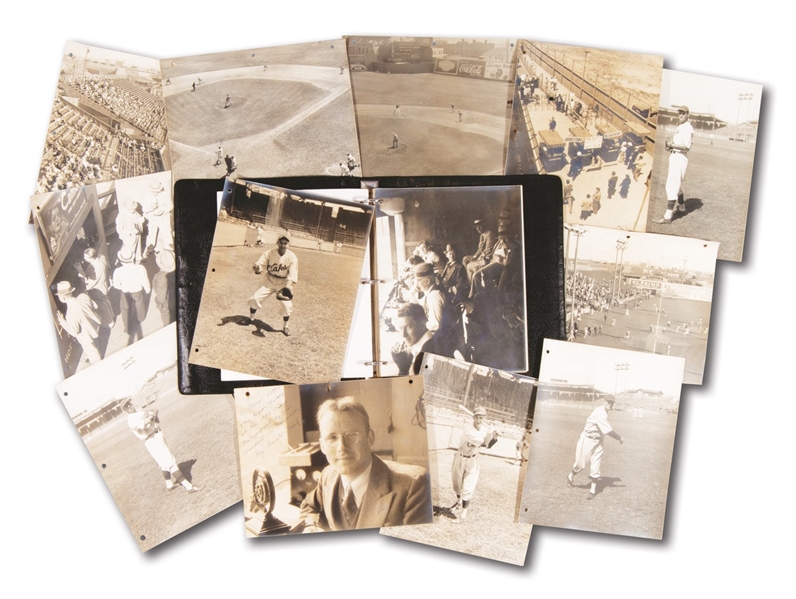 OSSIE VITTS 1935 OAKLAND OAKS (PCL) ALBUM OF ORIGINAL PHOTOGRAPHS (43 TOTAL) – VERY WELL-PRESERVED (VITT COLLECTION)