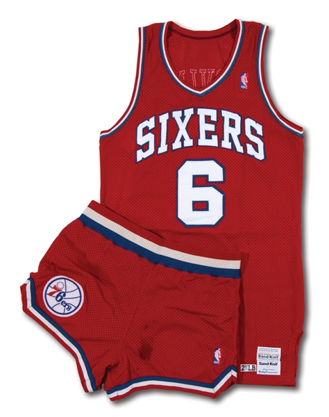 1986-87 JULIUS "DR. J" ERVING PHILADELPHIA 76ERS GAME WORN JERSEY (MEARS A8) WITH SHORTS