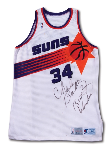 1992-93 CHARLES BARKLEY SIGNED PHOENIX SUNS (MVP SEASON) GAME WORN HOME JERSEY (COBY KARL COLLECTION)