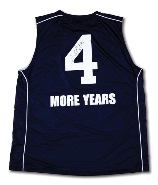 11/6/2012 SCOTTIE PIPPEN SIGNED "4 MORE YEARS" JERSEY WORN IN PRESIDENT OBAMAS RE-ELECTION DAY BASKETBALL GAME