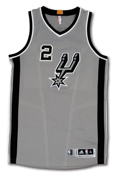 2016-17 KAWHI LEONARD SIGNED SAN ANTONIO SPURS GAME WORN JERSEY PHOTO-MATCHED TO 5 GAMES & 119 TOTAL POINTS! (RESOLUTION LOA)
