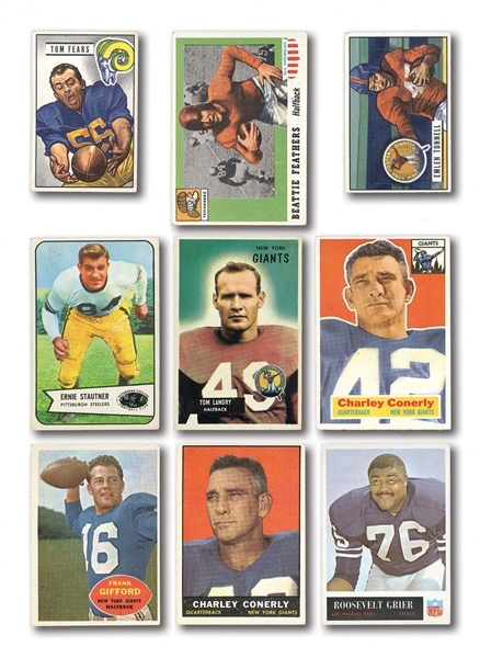 1950S - 70S BOWMAN, TOPPS AND FLEER FOOTBALL COLLECTION OF (1200+) COMMONS AND MINOR STARS