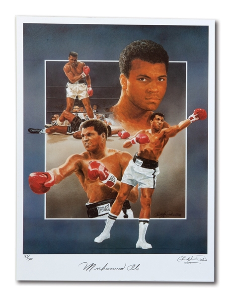 MUHAMMAD ALI AUTOGRAPHED CHRISTOPHER PALUSO LIMITED EDITION LITHOGRAPH (183/300)