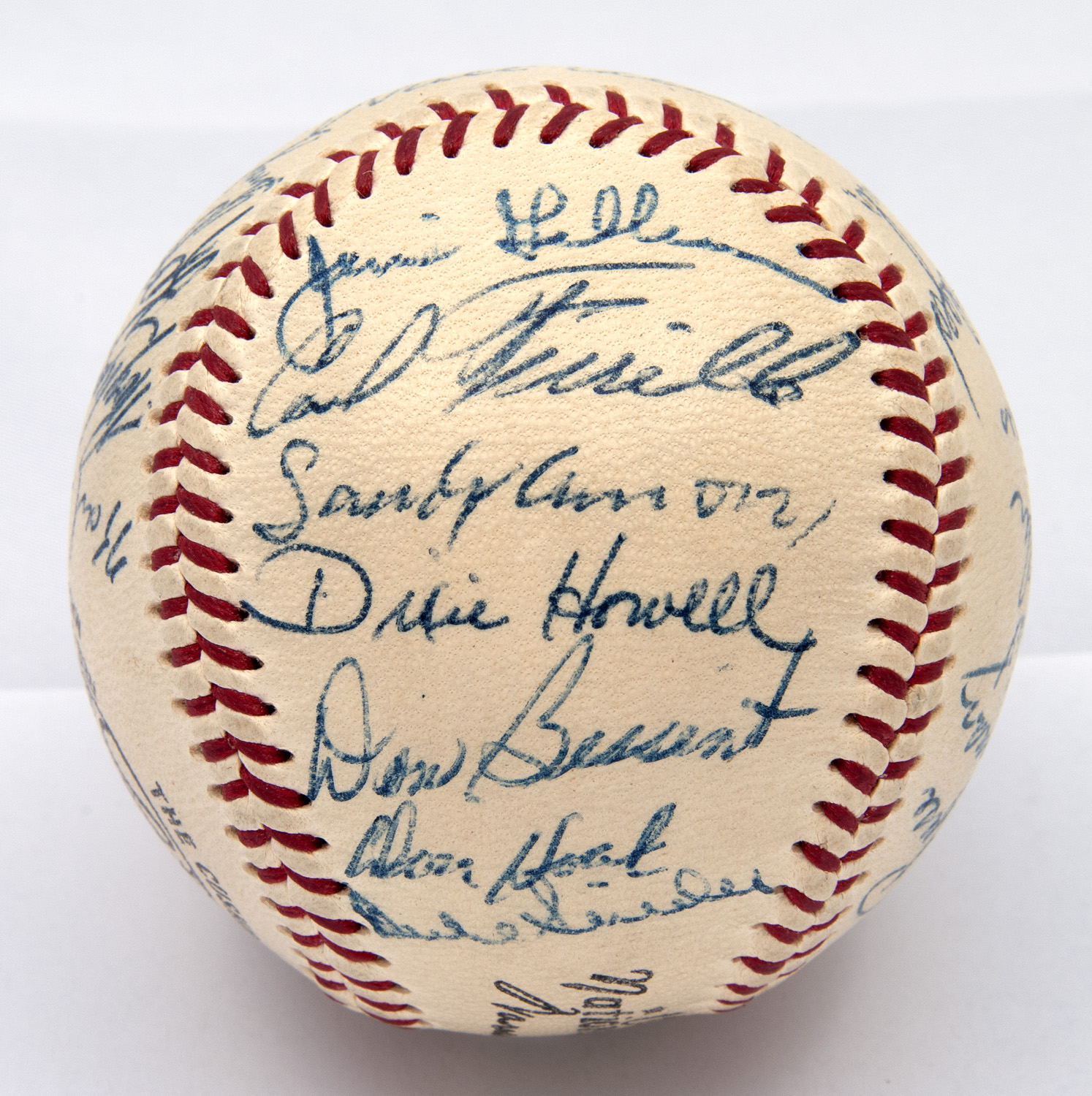 Lot Detail 1955 Brooklyn Dodgers World Champion Team Signed Onl Giles Baseball With Jackie