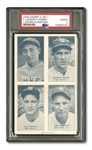 1936 EXHIBITS FOUR-ON-ONE GEHRIG/LAZZERI/RUFFING/GOMEZ (PSA GD 2)