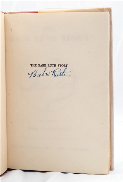BABE RUTH AUTOGRAPHED 1948 "THE BABE RUTH STORY" FIRST EDITION HARDCOVER BOOK