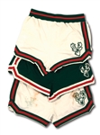 OSCAR ROBERTSONS C. EARLY 1970S TRIO OF MILWAUKEE BUCKS GAME WORN SHORTS – TWO HOME & ONE ROAD (ROBERTSON COLLECTION)