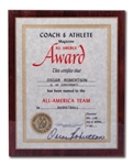 OSCAR ROBERTSONS AUTOGRAPHED 1960 COACH & ATHLETE MAGAZINE ALL-AMERICA TEAM PLAQUE (ROBERTSON COLLECTION)