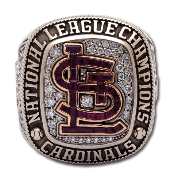 OZZIE SMITHS 2013 ST. LOUIS CARDINALS NATIONAL LEAGUE CHAMPIONS 14K GOLD RING (SMITH LOA)