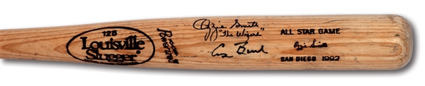 OZZIE SMITH AND GEORGE H.W. BUSH DUAL-SIGNED 1992 ALL-STAR GAME LOUISVILLE SLUGGER PRO MODEL BAT (SMITH LOA)