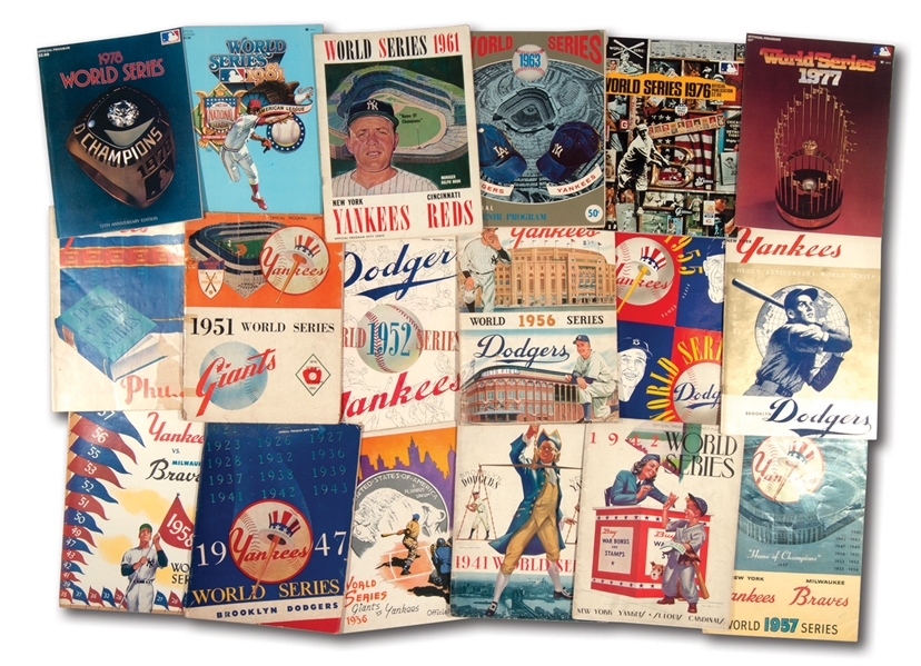 1936-81 COLLECTION OF (18) NEW YORK YANKEES WORLD SERIES PROGRAMS