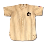 1942 GEORGE SELKIRK NEW YORK YANKEES GAME WORN HOME JERSEY (RUTH’S RETIRED NUMBER 3) WITH HEALTH PATCH (SGC/GROB LOA, GRADED "VG")
