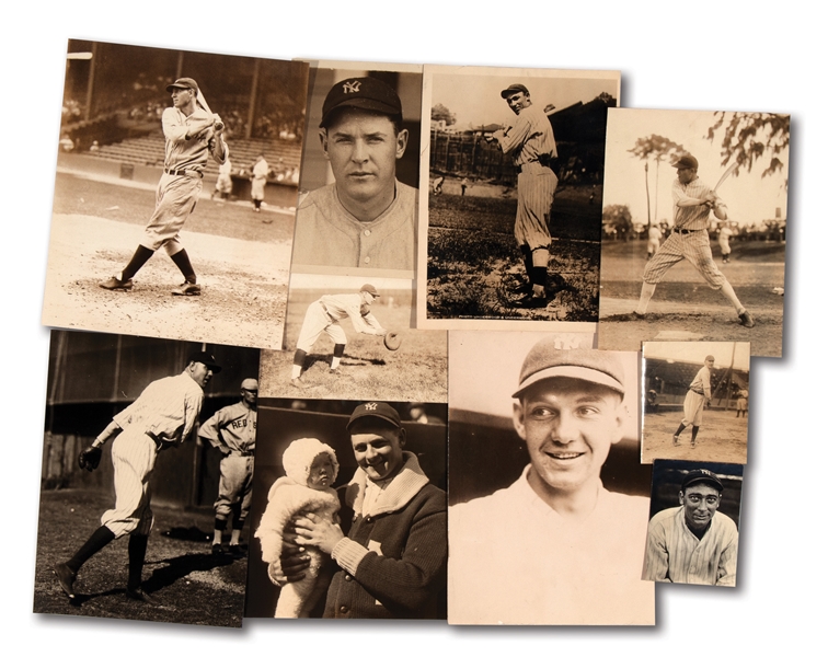 LOT OF (10) 1920S-30S NEW YORK YANKEES INDIVIDUAL PLAYER NEWS SERVICE PHOTOGRAPHS