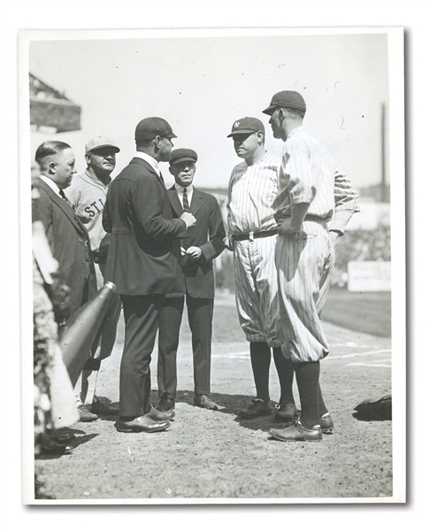 1922 BABE RUTH AND BOB MEUSEL "REINSTATEMENT" ORIGINAL PHOTOGRAPH BY PAUL THOMPSON