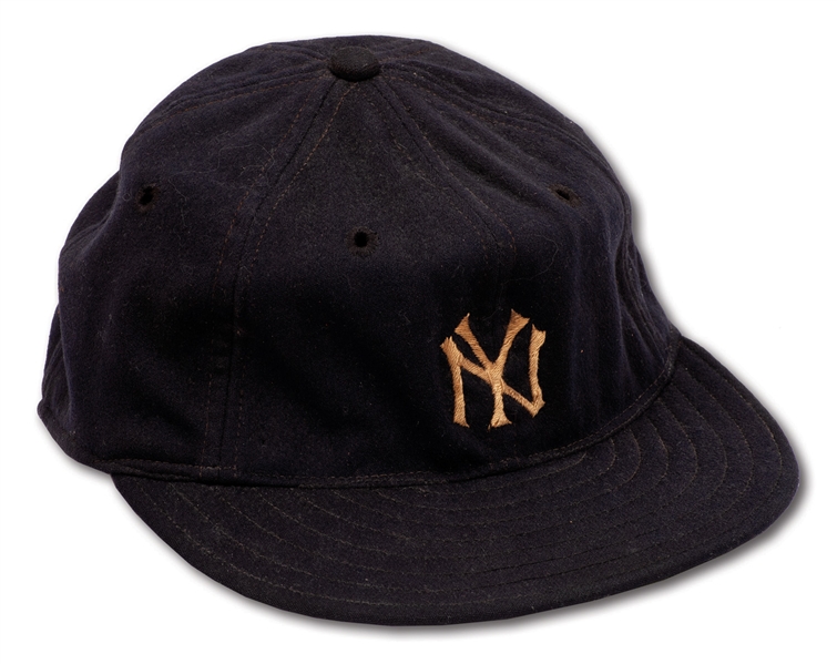 LATE 1930S SPUD CHANDLER NEW YORK YANKEES GAME USED CAP (EX-HALPER)